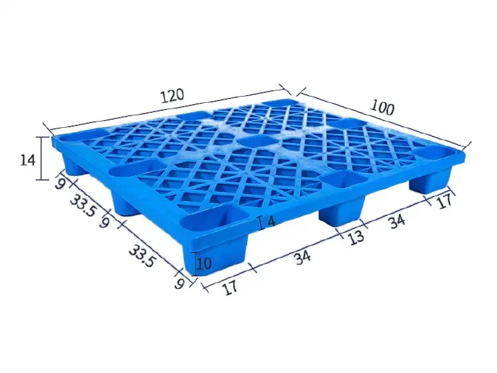 1210 open deck 9-leg plastic pallet showcase 1